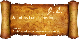 Jakobovits Leander névjegykártya